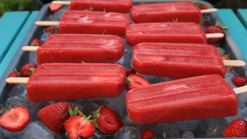 paletas de frutilla sanas